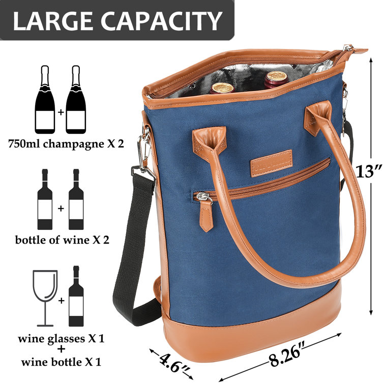 Champagne cooler 2025 bag with glasses